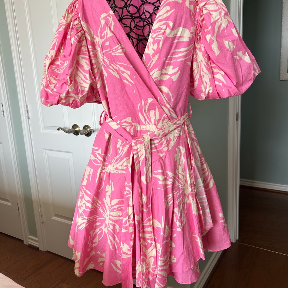 Luxxel Pink and Cream Mini Dress